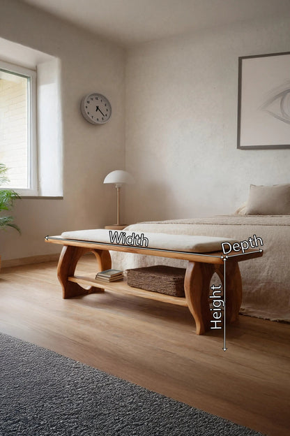Artisan Curved Wood Bench For Modern Bedroom Design Kitchnce