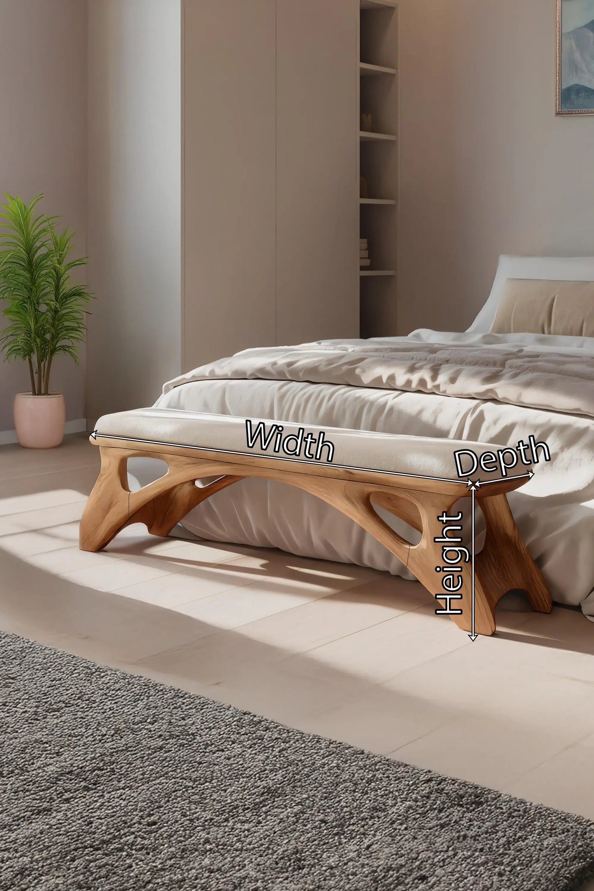 Handcrafted Bedroom Bench For Natural Interior Styling Kitchnce