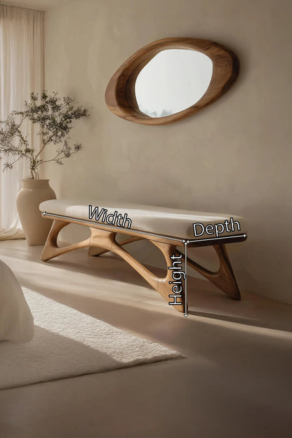 Modern Flowing Wood Bench For Furniture Accent Kitchnce