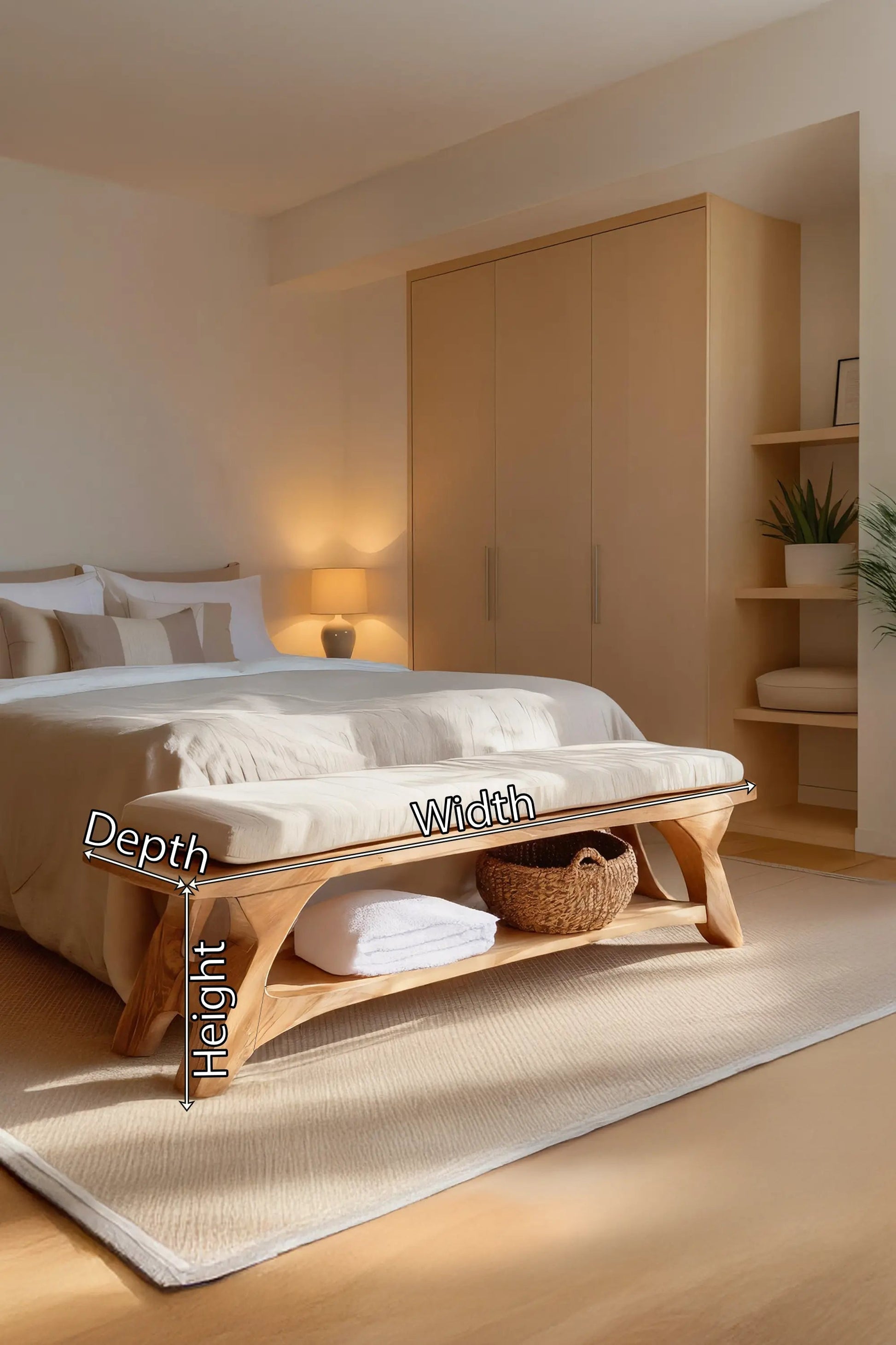 Modern Sculpted Wood Bench For Bedroom Interior Styling Kitchnce