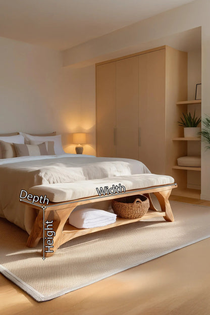 Modern Sculpted Wood Bench For Bedroom Interior Styling Kitchnce