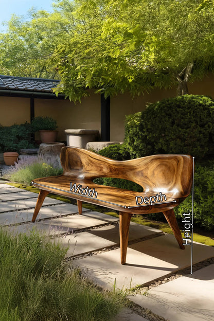 Mid Century Artistic Wooden Bench For Patio Setup Kitchnce