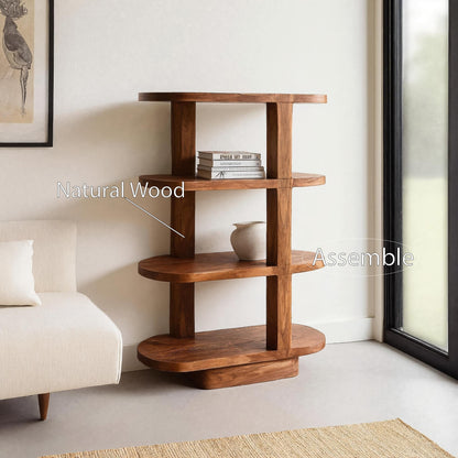 Modern Open Bookcase For Living Room Space Kitchnce