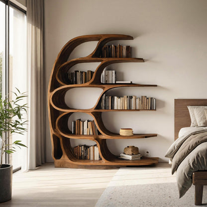 Modern Sculptural Bookshelf For Bedroom Or Living Room Kitchnce