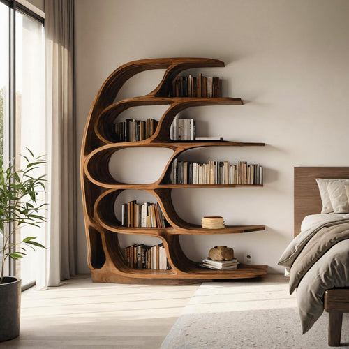 Modern Sculptural Bookshelf For Bedroom Or Living Room Kitchnce