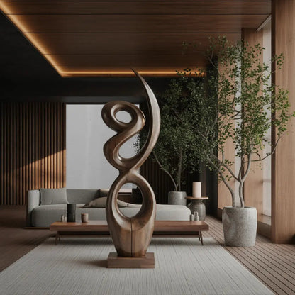 Handcrafted Wooden Abstract Sculpture For Living Room Kitchnce