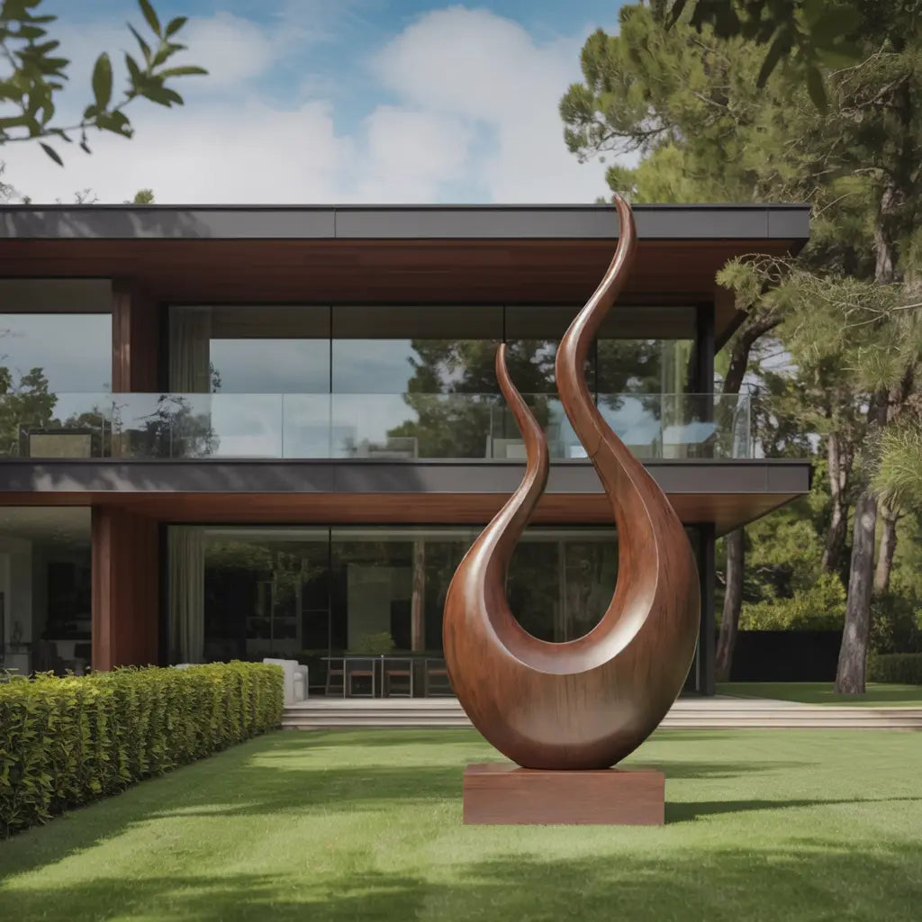 Mid Century Wooden Sculpture For Garden Decorative Panel Kitchnce