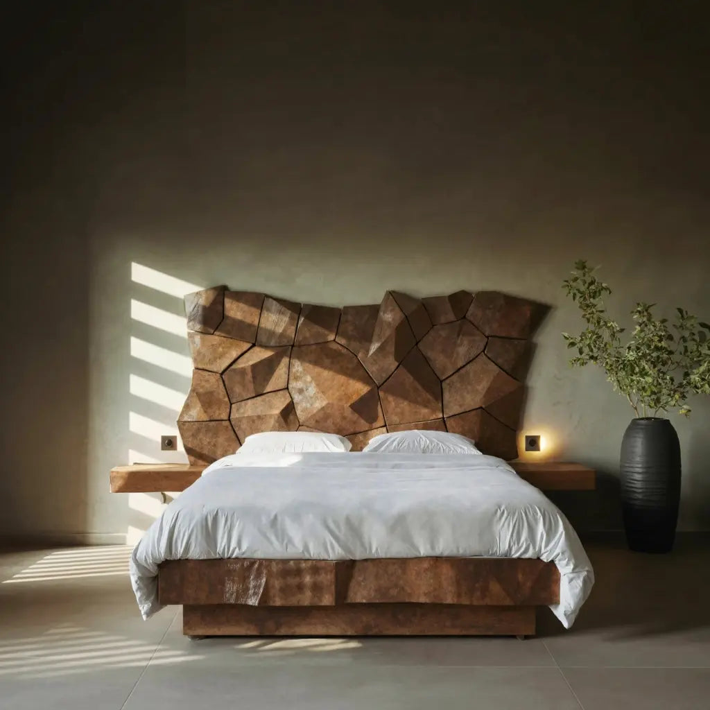 Modern Geometric Headboard Panel For King Or Queen Bed Kitchnce