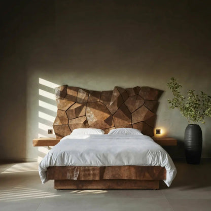 Modern Geometric Headboard Panel For King Or Queen Bed Kitchnce