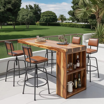 Tropical Live Edge Bar Table For Balcony Or Outdoor Patio Kitchnce