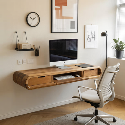 Modern Floating Wall Mounted Desk With Drawers For Bedroom And Office Kitchnce