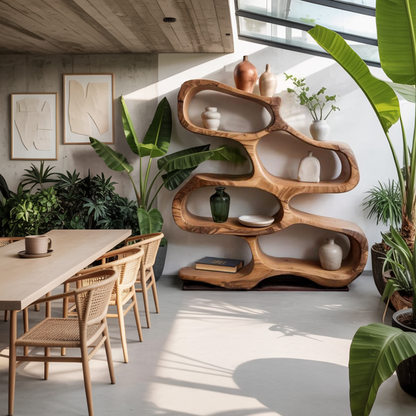 Sculptural Bookshelf For Living Room Or Office Kitchnce