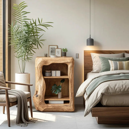 Rustic Wooden Nightstand Bedroom Furniture Essential Kitchnce