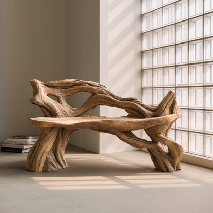 Handcrafted Branch Bench Outdoor Decor For Hand Carved Gardens Kitchnce
