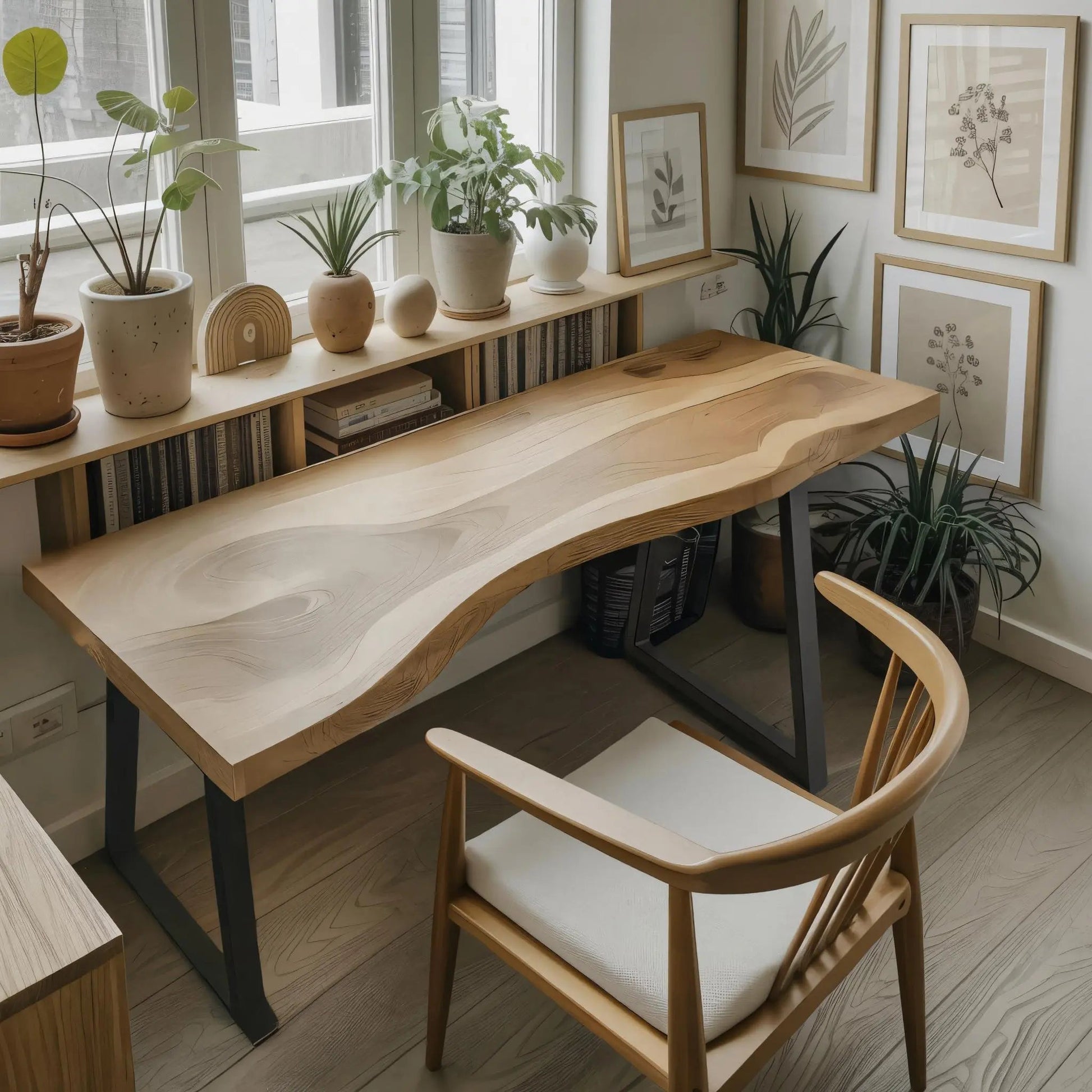 Modern Live Edge Desk For Minimalist Home Office Placement Kitchnce