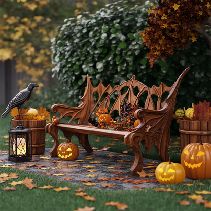 Mid Century Solid Wood Halloween Bench For Festive Outdoor Decor Kitchnce