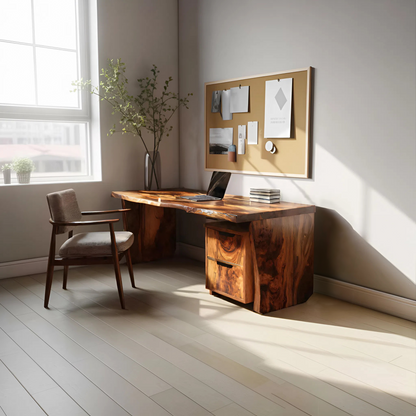 Mid Century Desk Corner Work Desk For Study Area Kitchnce