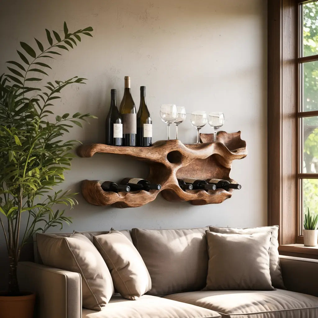 Farmhouse Wine Holder For Living Room Shelf Accent Kitchnce
