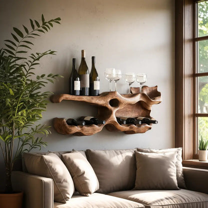 Farmhouse Wine Holder For Living Room Shelf Accent Kitchnce