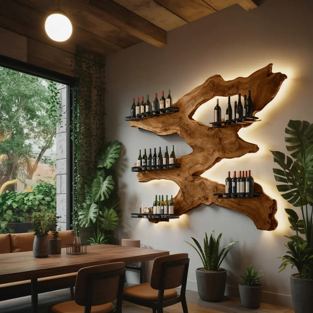 Handcrafted Wine Holder For Kitchen Wine Wall Accent Kitchnce