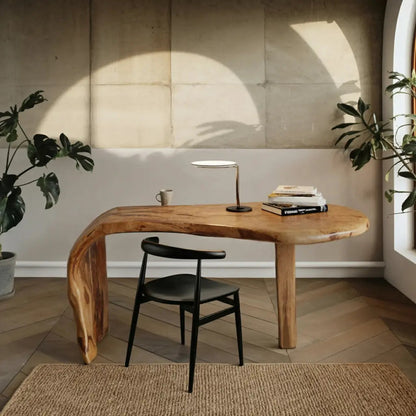 Live Edge Desk With Organic Curved Design For Home Office And Workspace Kitchnce