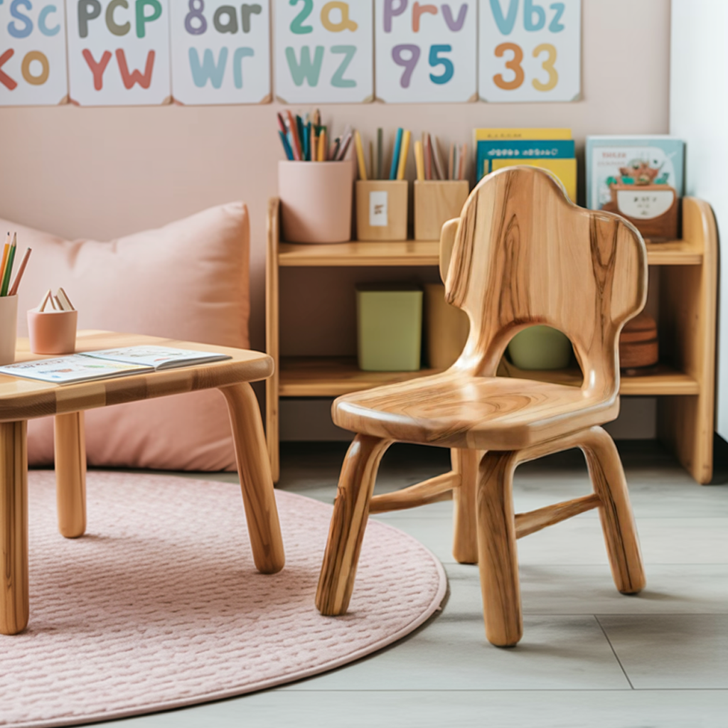 Montessori Toddler Chair With Cute Backrest For Playroom Nursery And Preschool Kitchnce