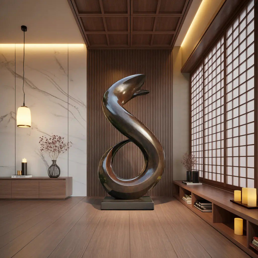 Handmade Abstract Wooden Sculpture For Living Room Kitchnce