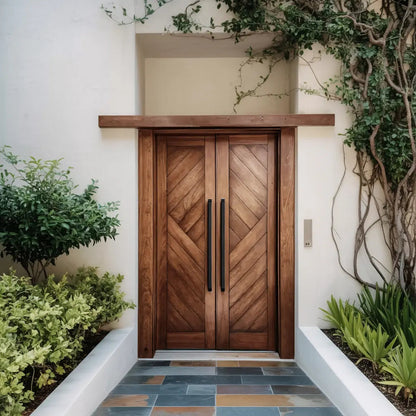 Rustic Double Front Door Modern Entryway Contemporary House Villa Kitchnce