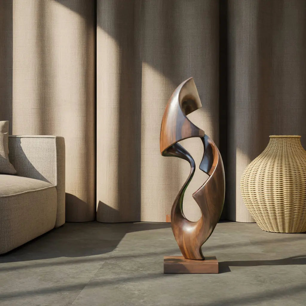 Rustic Abstract Sculpture For Office Decor Kitchnce