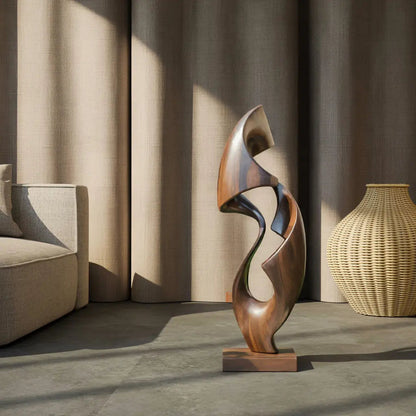 Rustic Abstract Sculpture For Office Decor Kitchnce