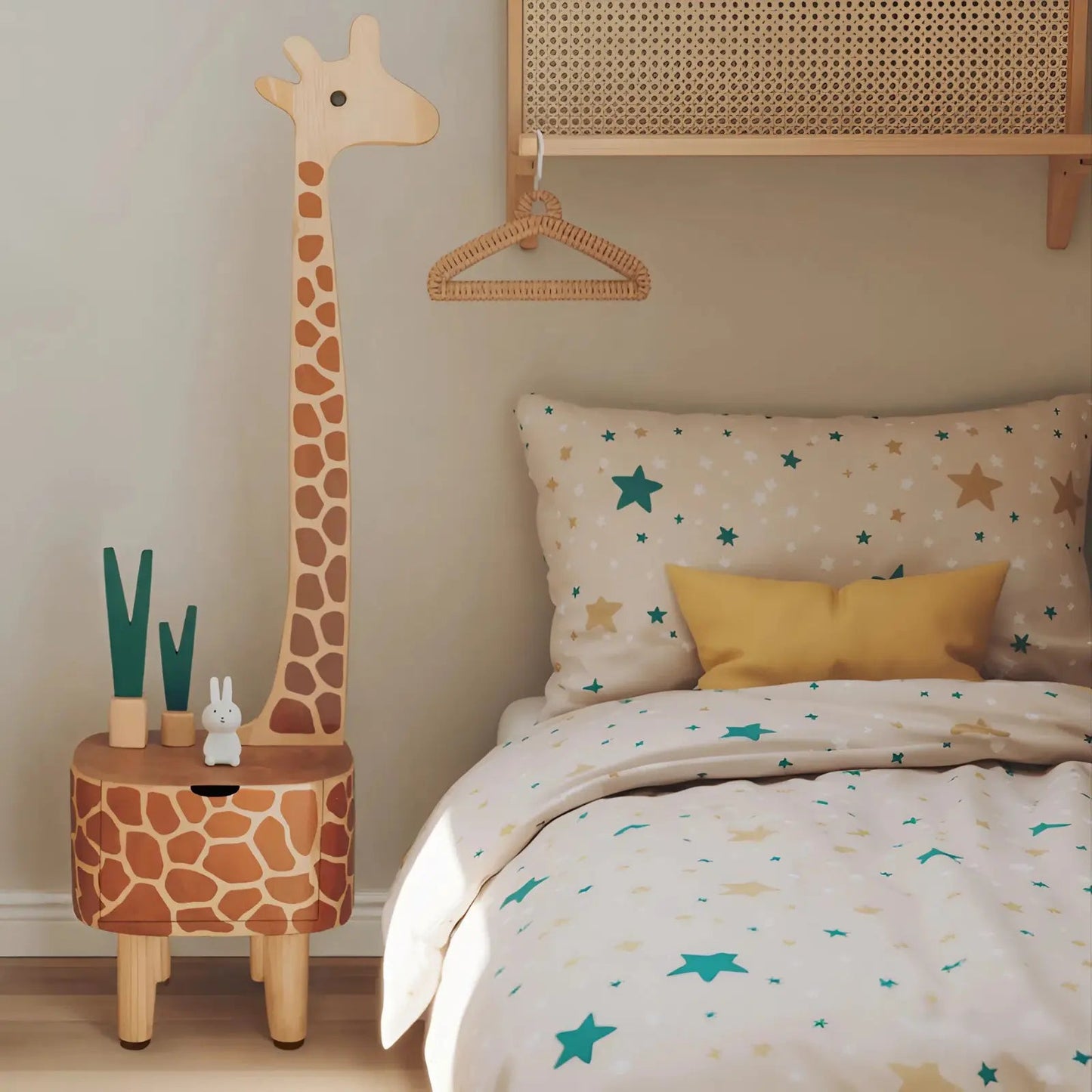 Whimsical Giraffe Nightstand With Drawer For Kids Room And Nursery Kitchnce