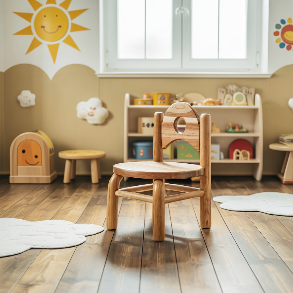 Montessori Toddler Chair With Round Backrest For Playroom Preschool And Nursery Kitchnce