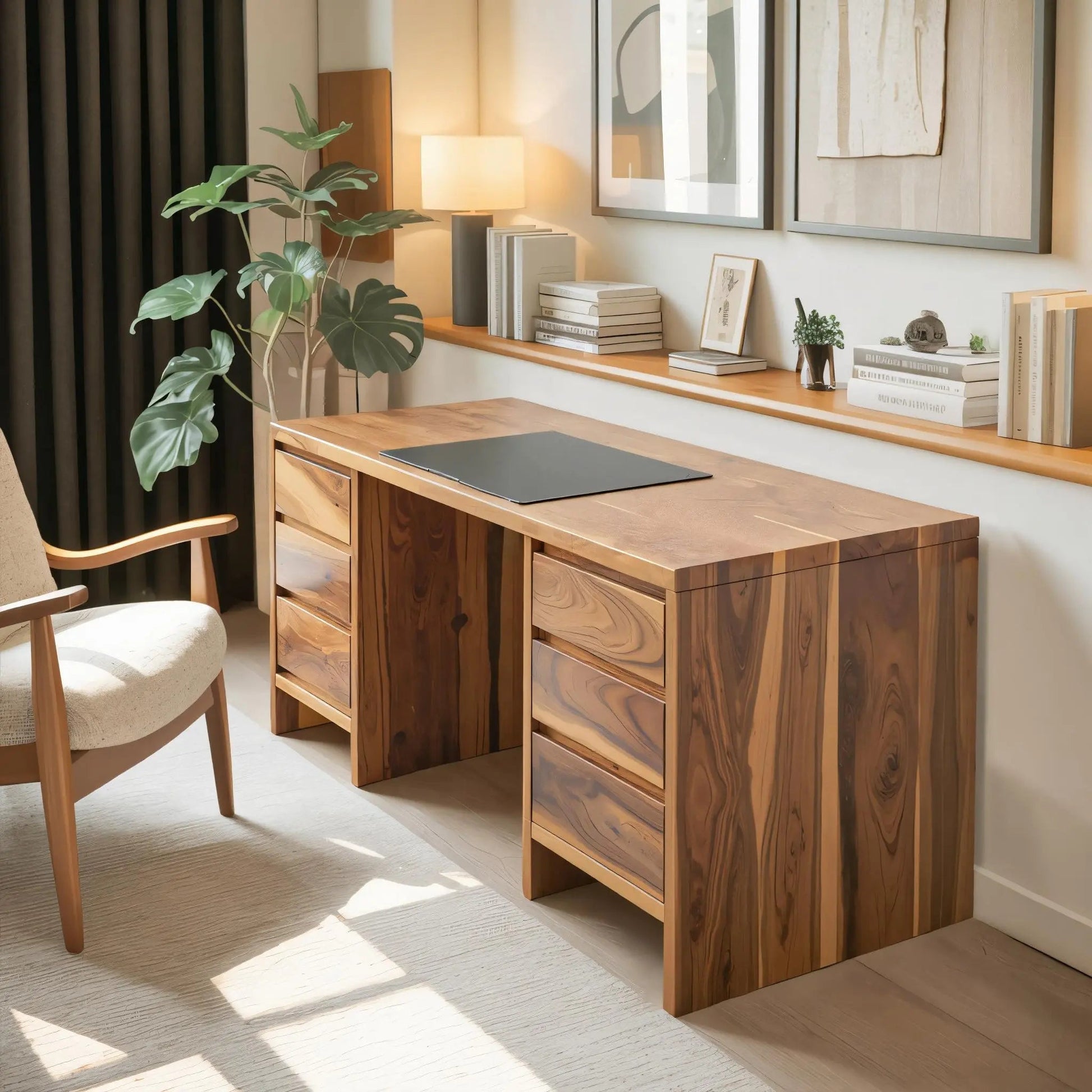 Modern Desk With Drawers Minimalist Office Table For Home Study And Workspace Kitchnce