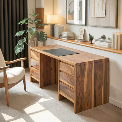 Modern Desk With Drawers Minimalist Office Table For Home Study And Workspace Kitchnce