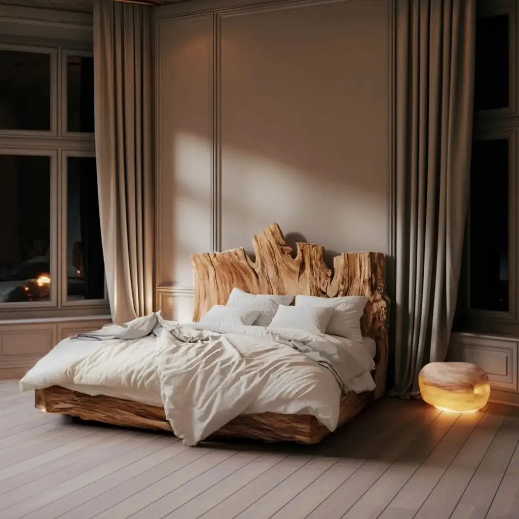 Rustic Live Edge Headboard For King Or Queen Bed Kitchnce