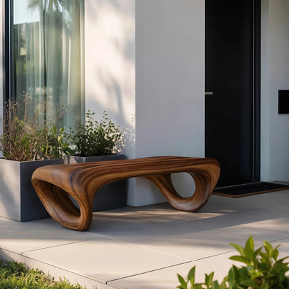 Modern Sculptural Outdoor Bench For Patio Or Garden Decor Kitchnce