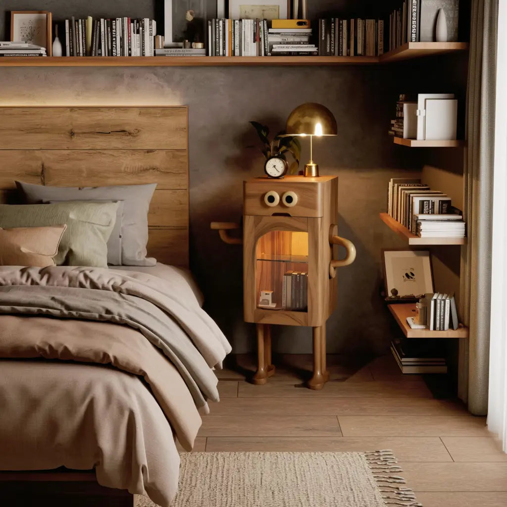 Whimsical Robot Nightstand For Kids Bedroom Or Playroom Kitchnce