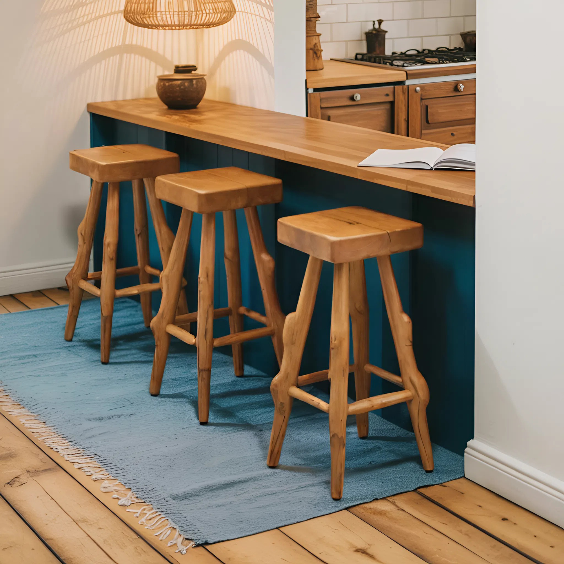 Rustic Handcrafted Bar Stools For Kitchen Or Patio Bar Kitchnce