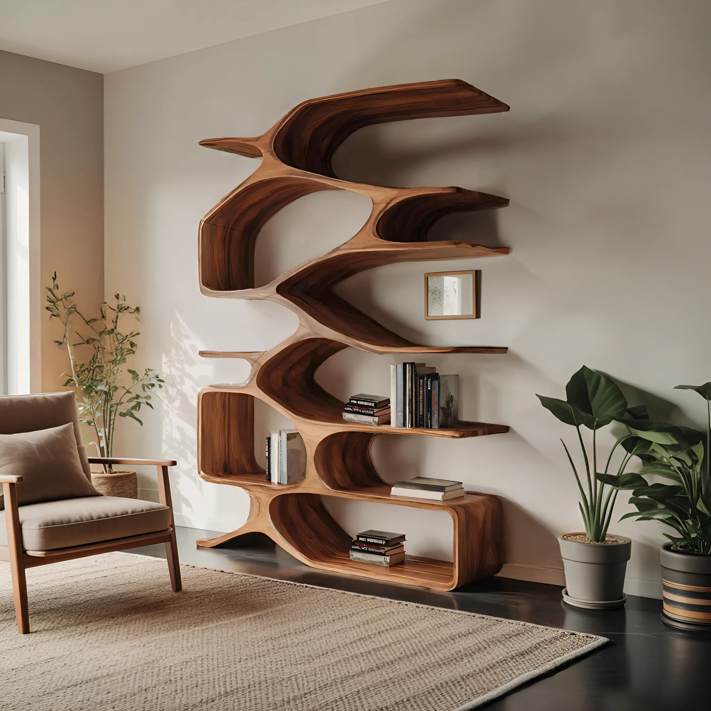 Organic Sculptural Bookshelf For Living Decor Kitchnce