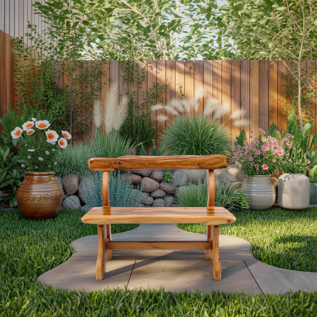 Rustic Garden Bench With Curved Seat For Patio Pathway And Front Porch Kitchnce