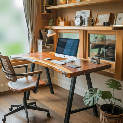 Rustic Live Edge Desk For Home Office Setup Kitchnce