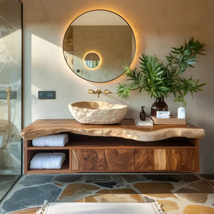 Handcrafted Floating Vanity For Elegant Bathroom Kitchnce