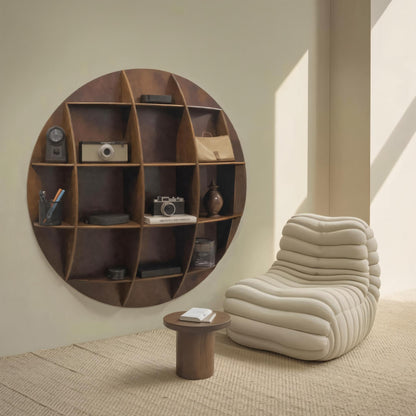 Modern Round Wall Mounted Shelf With Compartments For Living Room Office And Entryway Kitchnce