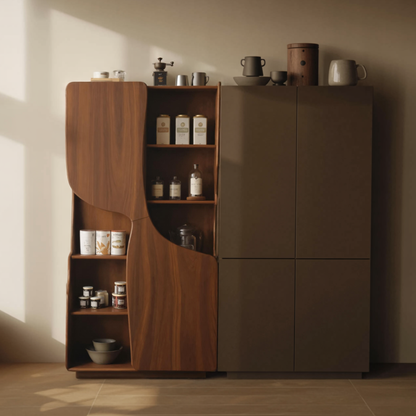 Modern Sculptural Cabinet With Curved Doors For Kitchen And Living Room Kitchnce