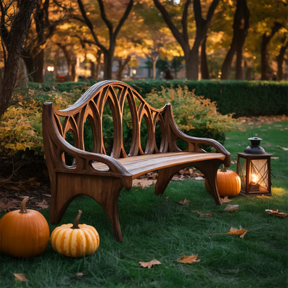 Farmhouse Solid Wood Halloween Bench For Outdoor Porch Design Kitchnce