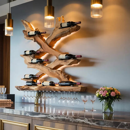 Mid Century Wine Rack For Living Room Bottle Display Kitchnce