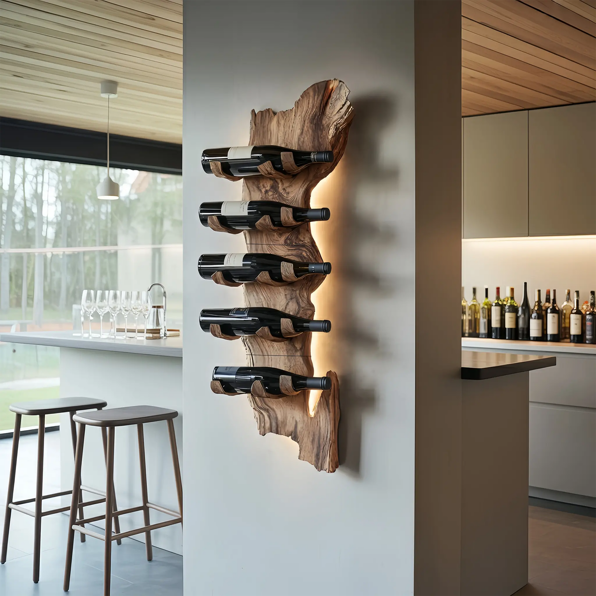 Farmhouse Solid Wood Wine Rack For Rustic Entryway Design Kitchnce