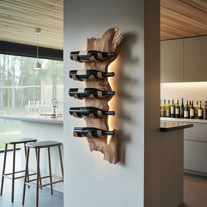 Farmhouse Solid Wood Wine Rack For Rustic Entryway Design Kitchnce