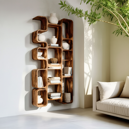 Modern Bookshelf With Integrated Compartments For Living Room Kitchnce