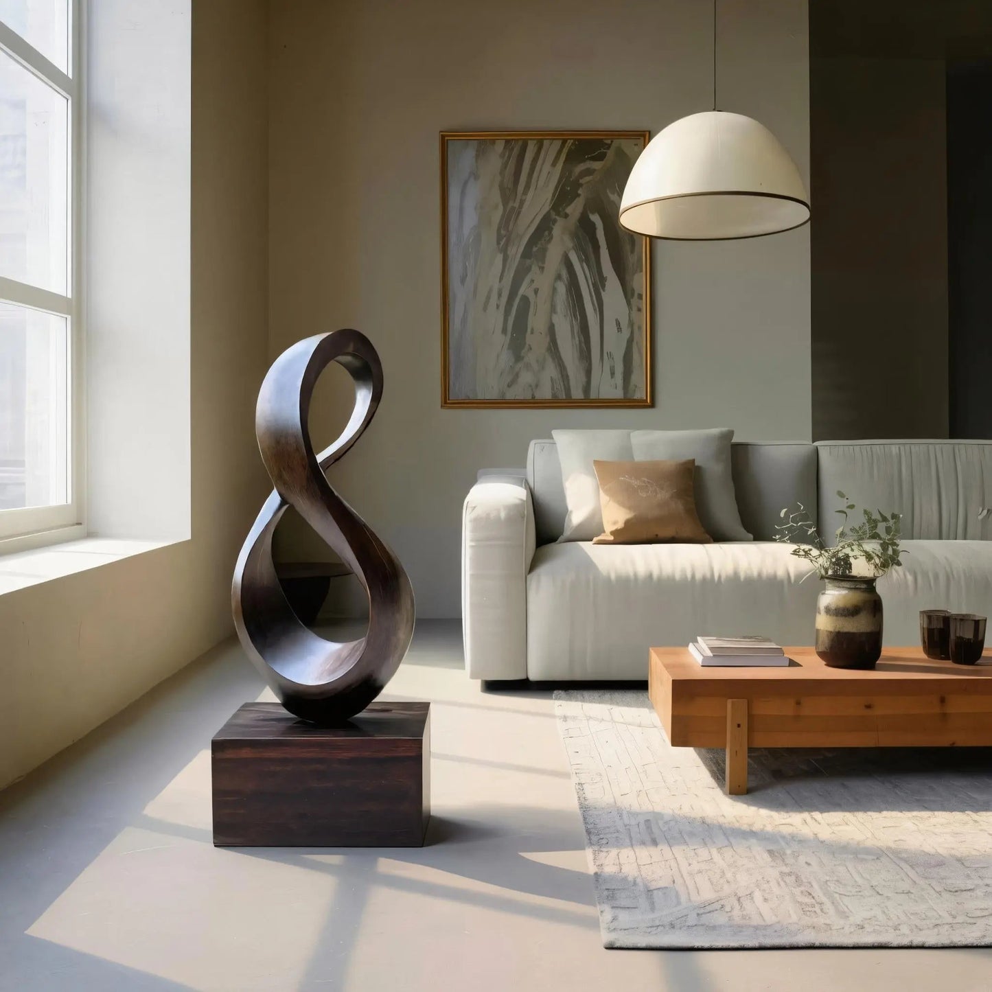 Farmhouse Large Wooden Sculpture For Living Room Accent Kitchnce